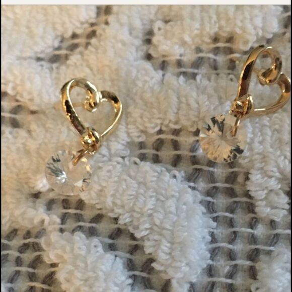 Gold Hearts with Quartz  - Picture 3 of 10